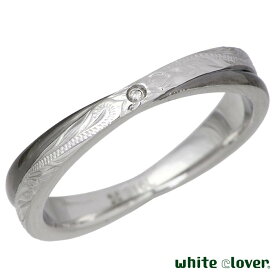 ホワイトクローバー white clover ステンレス リング 指輪 アクセサリー メンズ ハワイアンジュエリー ダイヤモンド Xクロス 13～19号 アレルギーフリー サージカルステンレス316L 刻印可能 4SUR055BK