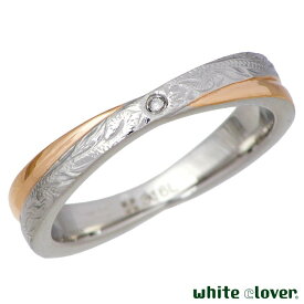 ホワイトクローバー white clover ステンレス リング 指輪 アクセサリー レディース ハワイアンジュエリー ダイヤモンド Xクロス 7～13号 アレルギーフリー サージカルステンレス316L 刻印可能 4SUR055GO