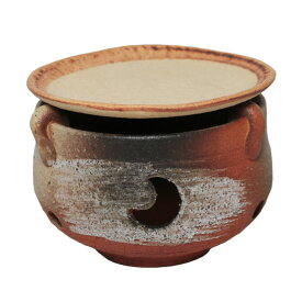茶香炉 和風 おしゃれ お茶 香り 陶器 信楽焼き お洒落 ロウソクセット 杉板 インテリア ギフト 和 選べる2色 黒砂流し/火色茶香炉 ty-0011