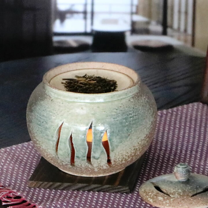 楽天市場】信楽焼 茶香炉 和風 おしゃれ ロウソク付 陶器 アロマ 茶 火 