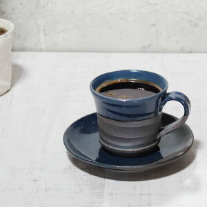 信楽焼 コーヒーカップ おしゃれ 和風 来客用 珈琲カップ コーヒーカップ&ソーサー 陶器 珈琲カップ ソーサー 信楽焼 藍時雨コーヒーカップ co-choice-06