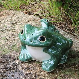 信楽焼 7号青蛙 縁起物カエル 陶器蛙 やきもの 陶器 しがらきやき 蛙 陶器かえる 信楽焼カエル かえる 庭 カエル やきもの 金運 しがらき ka-0052