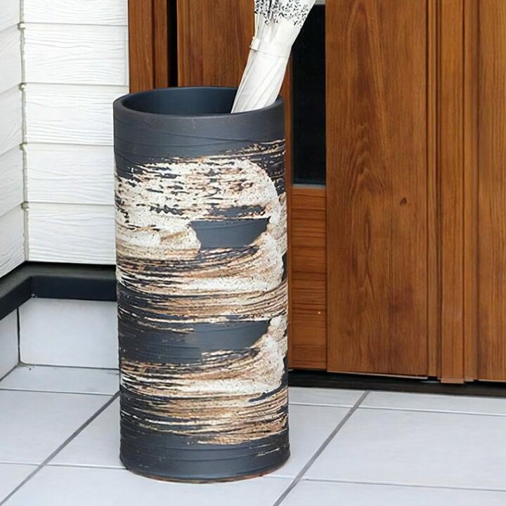 楽天市場 信楽焼 和風 おしゃれ 傘立て 陶器 かさたて 傘入れ アンブレラスタンド 壷 しがらき カサタテ 玄関 インテリア 玄関 インテリア 傘立て陶器 Kt 0125 信楽焼き専門店 陶器工房しがらき
