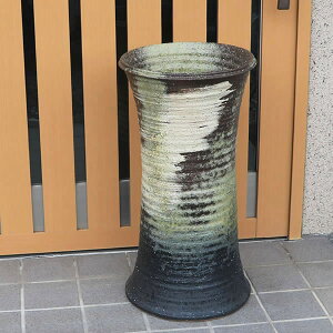 【11月1日開始11%OFFクーポン】信楽焼 和風 おしゃれ 傘立て 陶器 かさたて 傘入れ アンブレラスタンド 壷 しがらき カサタテ 玄関 インテリア 玄関 花器 花瓶 かさたて 白窯変傘立て kt-0214