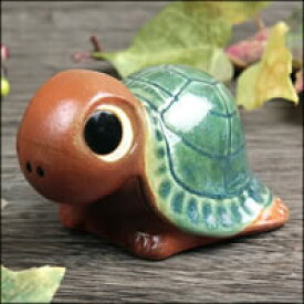 【12月13日10時開始ポイント10倍】信楽焼 和風 おしゃれ 3号福亀 火色 長寿 金運 ご利益 陶器 かめ 置き物 カメ 縁起物 しがらき 庭 置物　ok-0068