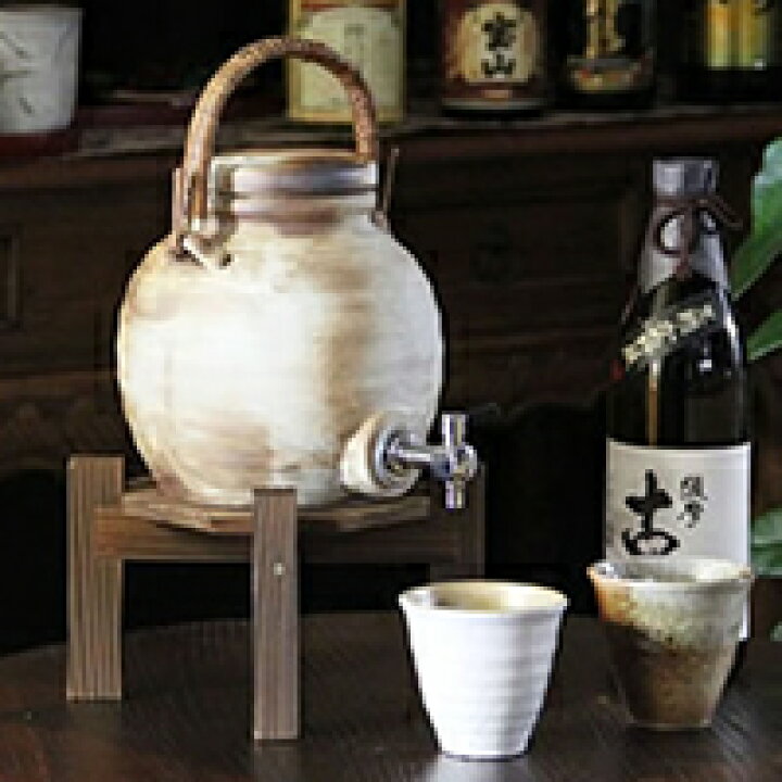 楽天市場】信楽焼 和風 おしゃれ 丸型ハケメ焼酎サーバー 陶器サーバー 
