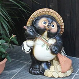 【12月13日10時開始ポイント10倍】信楽焼 和風 おしゃれ 11号福熊手タヌキ たぬき 開運 縁起物のタヌキ 陶器タヌキ たぬき 開運置物 しがらきやき 焼き物 狸 タヌキ 信楽 狸 熊手狸 ta-0002