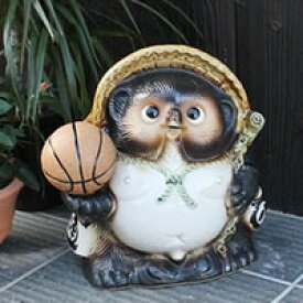 【12月13日10時開始ポイント10倍】信楽焼 和風 おしゃれ 9号バスケットボール持ち狸 たぬき 開運縁起物タヌキ 陶器タヌキ たぬき 開運置物 焼き物 しがらきやき 狸 タヌキ 信楽 ta-0170