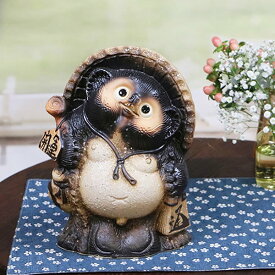 【12月13日10時開始ポイント10倍】送料無料 8号開運狸 信楽焼たぬき 縁起物のタヌキ 陶器タヌキ たぬき置物 やきもの しがらきやき 焼き物 狸 タヌキ 信楽 狸 ta-0319