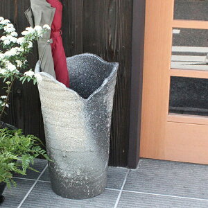 信楽焼 和風 おしゃれ 白みかげ流し傘立て 玄関 インテリア 陶器 かさたて 陶器 傘立て 傘たて つぼ ツボ しがらき 傘入れ アンブレラスタンド カサタテ 新築祝 開店祝 kt-0279