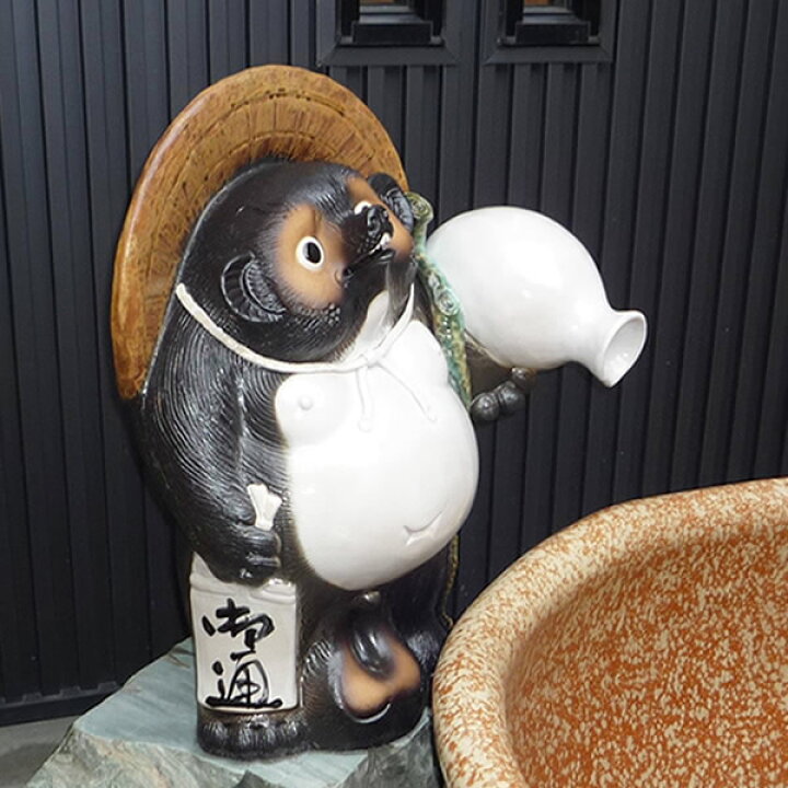 楽天市場】【38時間限定15%OFFクーポン】たぬき吐水口 信楽焼陶器湯 