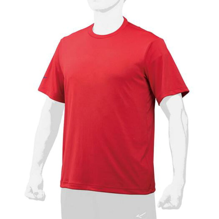 楽天市場】ミズノ Tシャツ／丸首 メンズ レッド Mizuno 12JA7T6262 
