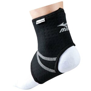 ミズノ サポーター足首用(左右兼用/1枚入り) ブラック×シルバー Mizuno 50MS21491