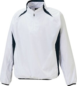 【送料無料】ゼット ZETT アウターウェア 長袖ハーフジップジャンパー ホワイト×ネイビー ZETT BOV335 1129