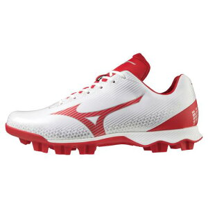 【送料無料】ミズノ ウエーブライトレボ(野球/ソフトボール)(ユニセックス) ホワイト×レッド Mizuno 11GP222162