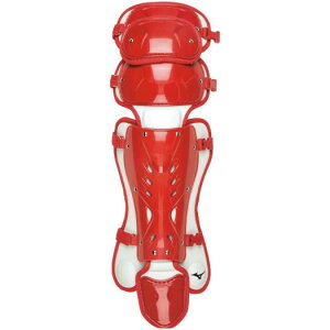 【送料無料】ミズノ ミズノプロ レガース(革/ゴムソフト/硬式用) レッド×ホワイト Mizuno 1DJLS21062