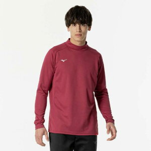【送料290円】ミズノ 発熱素材 ブレスサーモハイネックTシャツ(長袖)(メンズ) ルンバレッド Mizuno 32MAB54466