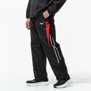 ミズノ 吸湿発熱 ブレスサーモウォーマーパンツ ブラック×チャイニーズレッド Mizuno 32MFC63596