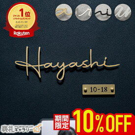 【~11日01:59まで★P20倍】表札 ステンレス オーダーメイド 切り文字 ゴールド 戸建 戸建て 門柱 玄関 かっこいい おしゃれ かわいい コンパクト 小さい 立体 二世帯 2世帯 浮き 文字 ローマ字 筆記体 文字のみ 文字 だけ 番地 入り alivio アリビオ SOKT-3