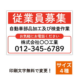 求人募集看板 スタッフ募集 プレート看板 看板製作 正社員募集 パート募集 アルバイト募集 セミオーダー看板 名入れ無料 屋外対応