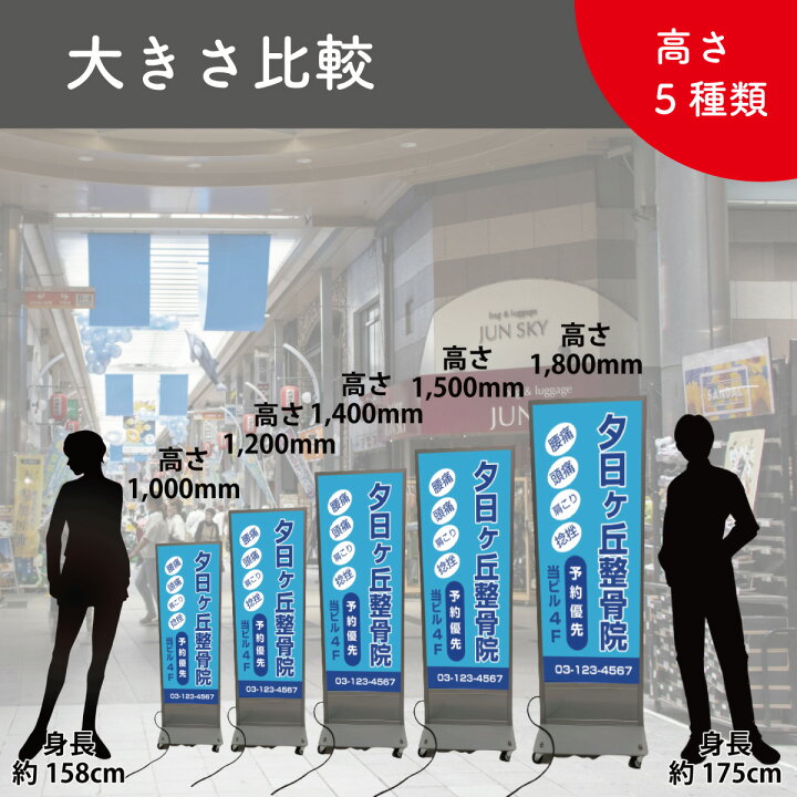 楽天市場】電飾看板 LED電飾 スタンド看板 本体のみ 高さ100cm~180cm 