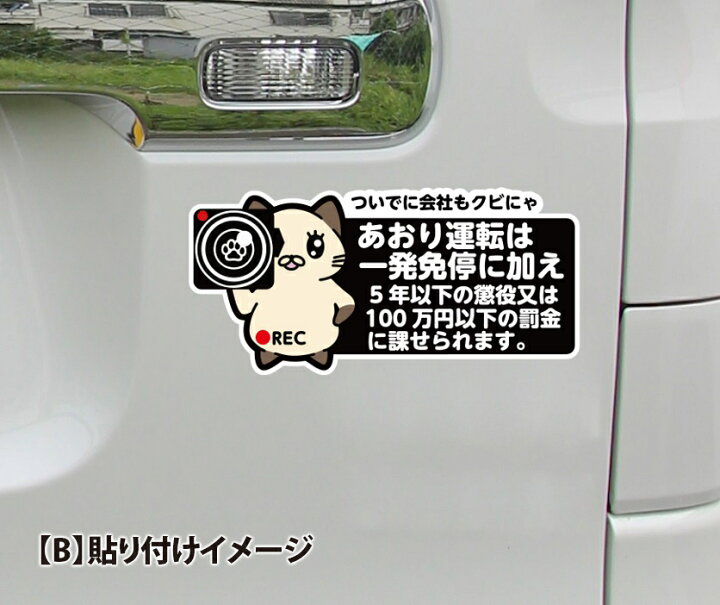 楽天市場 かわいいデザイン カーステッカー 煽り運転防止 日本製 車 デカール 猫 ねこ イラスト おすすめ おしゃれ デザイン 煽り運転 録画中 防犯 ドラレコ ドライブレコーダー 看板 標識のsign Store
