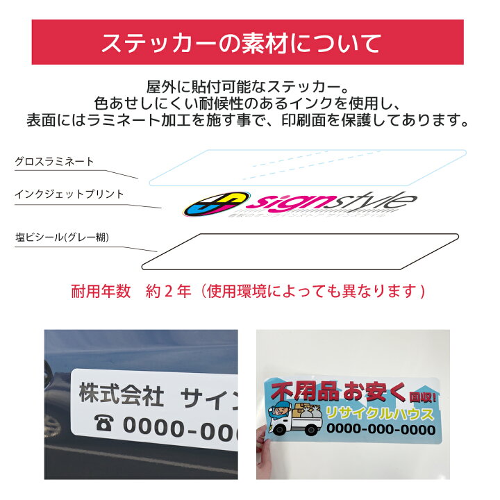 楽天市場】車用 ステッカー シール オーダー オリジナル プリント 