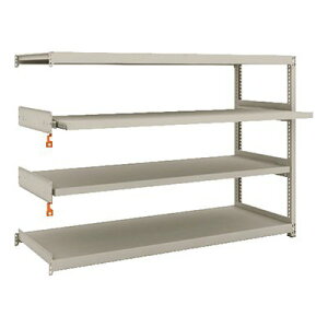 トラスコ TRUSCO スチールラック M2型軽中量棚 1760×600×H1200 4段うちスライド2段 連結 M2-4662M2B 149-7779