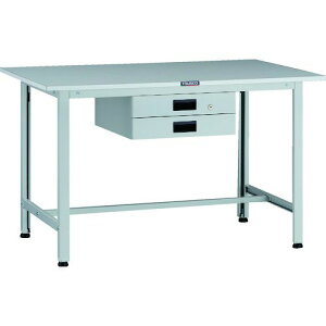 トラスコ TRUSCO 軽荷重作業台(200kg)AO型 1200X600XH740 薄型2段引出付 ホワイト色 AOR-1260UDK2 137-1703