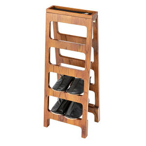 下駄箱4段 シューズボックス シューズラック シューズケース 靴入れ 玄関家具 小物入れ おりたたみ 4段 ブラウン GT-667BR
