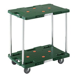 トラスコ TRUSCO オレンジブック 業務用 連結型樹脂製台車 ルートバン 2段式 グリーン MPB-602-GN 414-4368