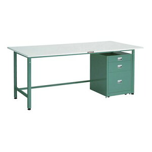 トラスコ TRUSCO 業務用 軽量作業台 3段キャビネット付 グリーン 1800X900X740mm AE-1809UDC111 466-7255