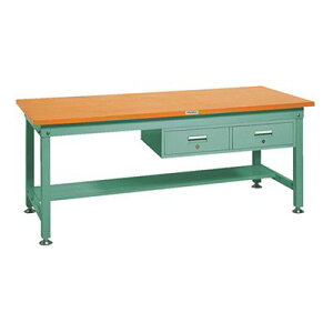 トラスコ TRUSCO オレンジブック 中量作業台 2列引出し付 グリーン 1800X900X740mm HW-1809FL2 278-2219
