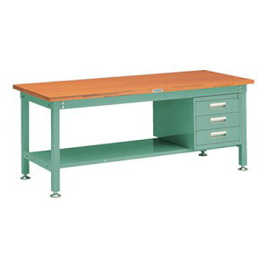 トラスコ TRUSCO オレンジブック 中量作業台 3段キャビネット付 グリーン 1800X900X740mm HW-1809D3 278-3053