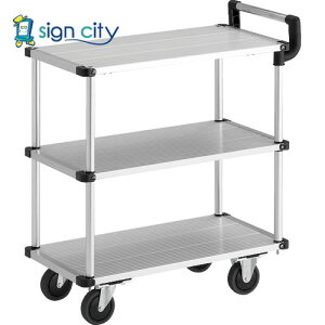 トラスコ TRUSCO アルミ台車 アルパカート 省音 3段式片袖タイプ 700×360mm AL23-0736 207-2286