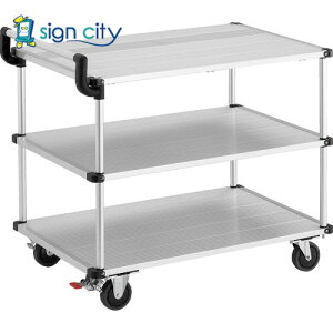 トラスコ TRUSCO アルミ台車 アルパカート 省音 3段式片袖タイプ 900×480mm ストッパー付 AL23-0948S 208-4167