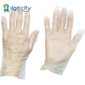 トラスコ中山 TRUSCO オレンジブック 保護具 作業用品 ポリエチレン 使い捨て手袋 ウェーブカットタイプL (100枚入) TGCPE025L 835-4695