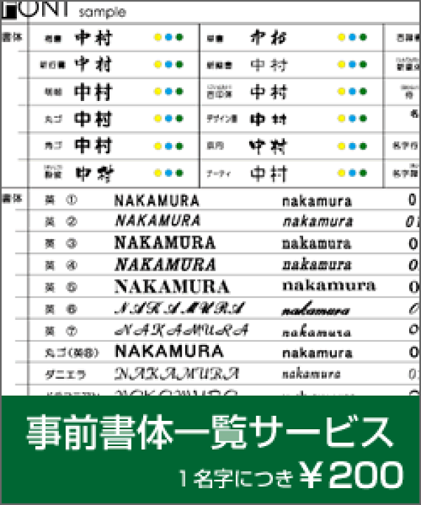 楽天市場 表札用 書体 事前書体一覧サービス 漢字 ローマ字 アルファベット旧字 表札のサインデポ