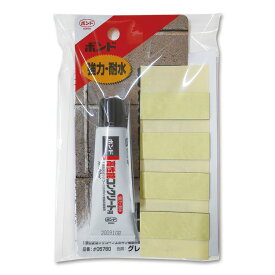 表札用 【接着剤+両面テープセット】 表札の取り付け用ボンドセット タイル ステンレス 石 アクリル などのプレート表札向け