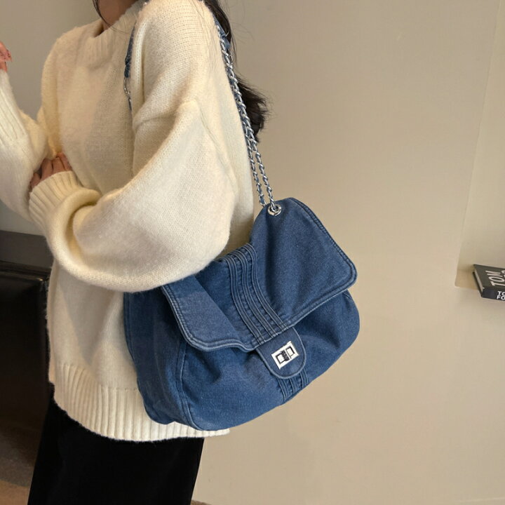 楽天市場】ショルダーバッグ チェーンバッグ レディース 2WAY デニム 