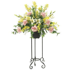 光触媒 造花 フレッシュローズスタンド1.2 (高さ120cm) 店舗用品 光触媒 人工観葉植物・造花・フェイクグリーン フロア(棚)向け