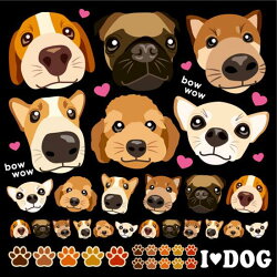 楽天市場 犬の顔 看板 ボード用イラストシール 販促pop 看板 ボード用デコレーションシール ペットショップ サインモール 楽天市場店