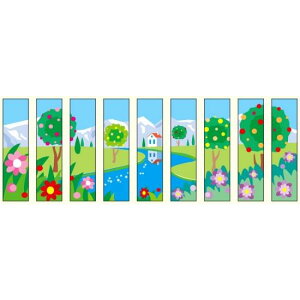 仮囲い用ワイドシート 9枚1セット メルヘンタウン (919-18) 安全用品・工事看板 保安用品・工事用品 環境美化標識