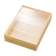 eco2 アクリル蓋付きボックス 浅型(小)クリア (W43849) 店舗什器・店舗備品 ばんじゅう・デリカバット
