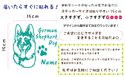 楽天市場 ジャーマンシェパード 車 ステッカー 犬 シェパード かわいい カッティング 転写式 窓 可愛い 車ステッカー かっこいい Dog ドッグ イヌ いぬ ペット シール オリジナルデザイン プレゼント 贈り物 1 オリジナルグッズ デザイン工房 文字 ステッカー