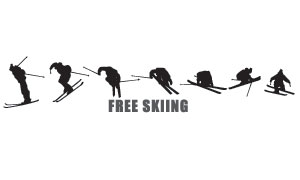 選択 送料無料 フリースキーシルエット連続デザインで技を表現 フリースキー トリックステッカー 4 ランキング総合1位 FREE スキー ステッカー SKI