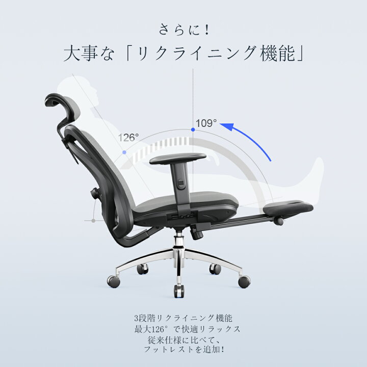 楽天市場】【フットレスト仕様】SIHOO M18 オフィスチェア 肘掛け 人間 