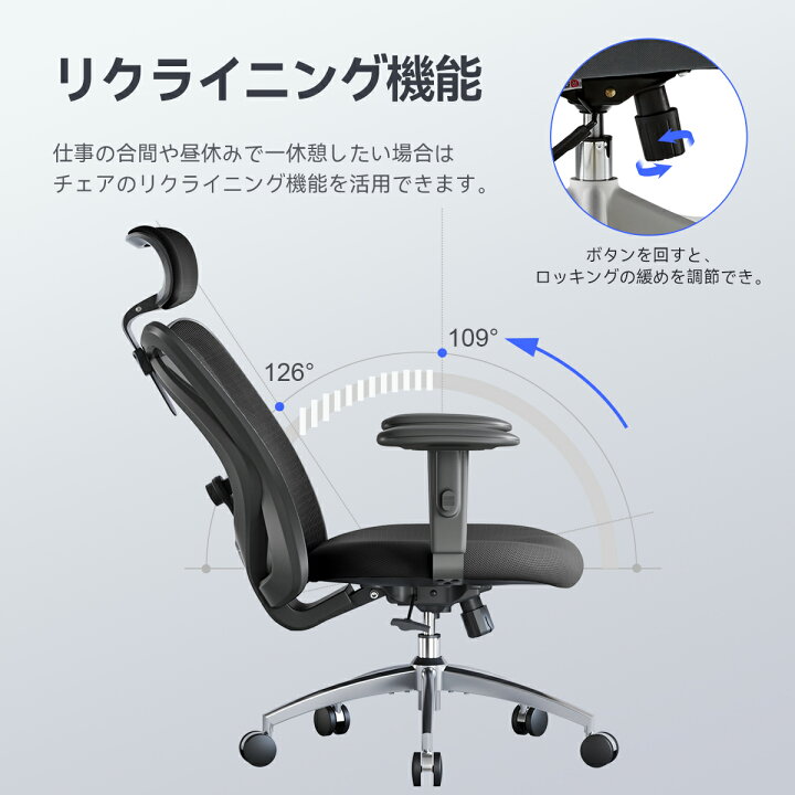 楽天市場】【3年保証】SIHOO M18 オフィスチェア おしゃれ 人間工学 2D  