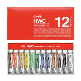 【メール便限定価格/2個まで】【ホルベイン】HWC 透明水彩絵具 12色セット　2号(5ml)チューブ W401　【ボタニカル】【watercolors】【大人の水彩絵具】
