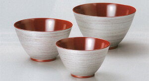 【越前漆器】●銀刷毛 三つ組鉢 吟朱「食洗機・レンジ対応」/漆器・おもてなし・贈り物・ギフト・御祝・内祝・御祝返し